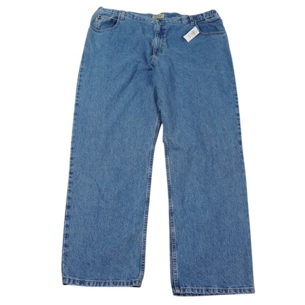LL Bean Double L Jeans Mens 44x32 Blue Natural Fit‎ Hidden Comfort Waist Denim